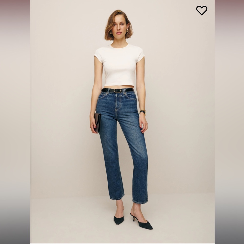 Reformation Cynthia High Rise Straight Cropped Jeans